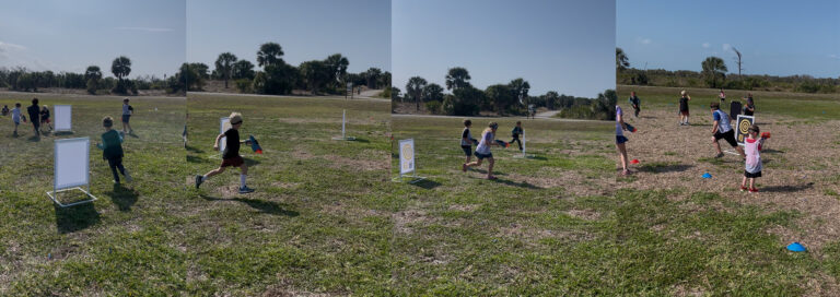 Kids playing with nerf guns at the park